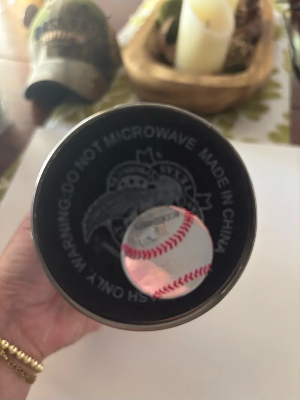 Stainless Steel Ergonomic Grip Travel Mug - Silver Atlanta Braves nwt